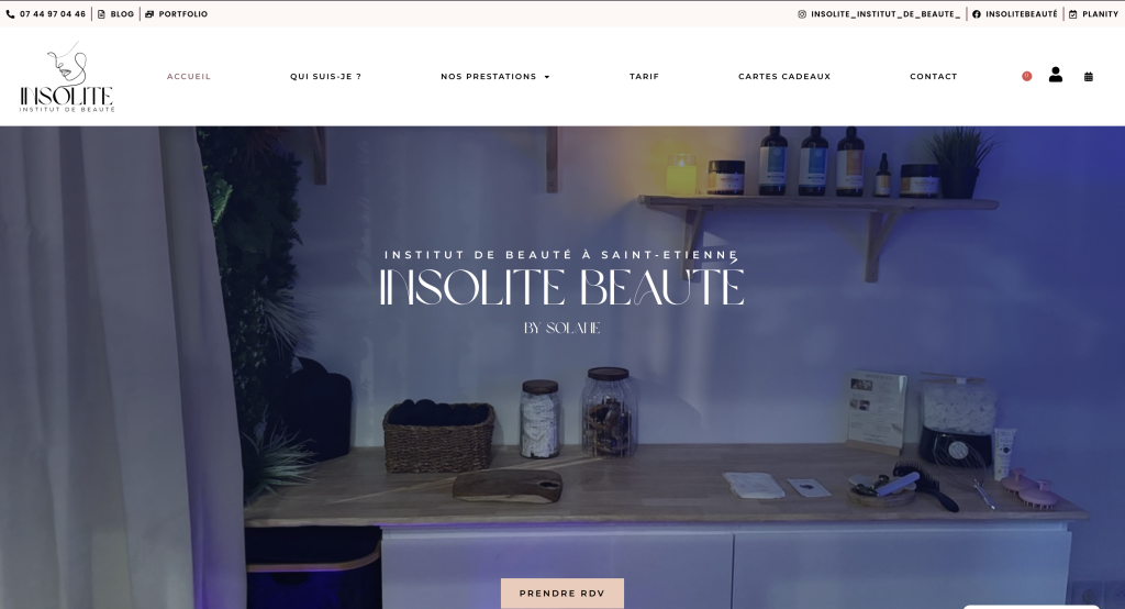 Insolite Beauté - Création de site internet